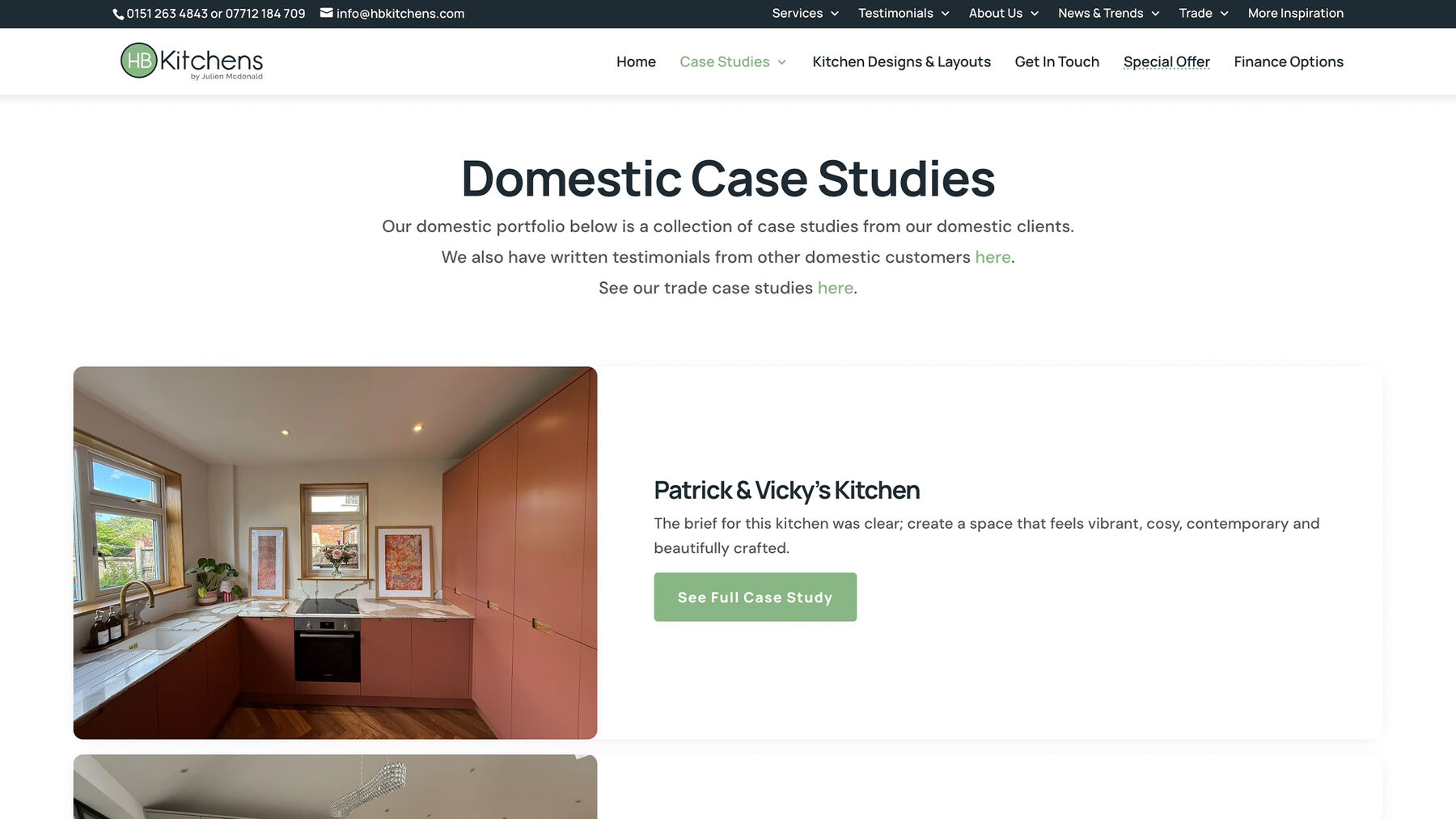 HB Kitchens domestic case studies page