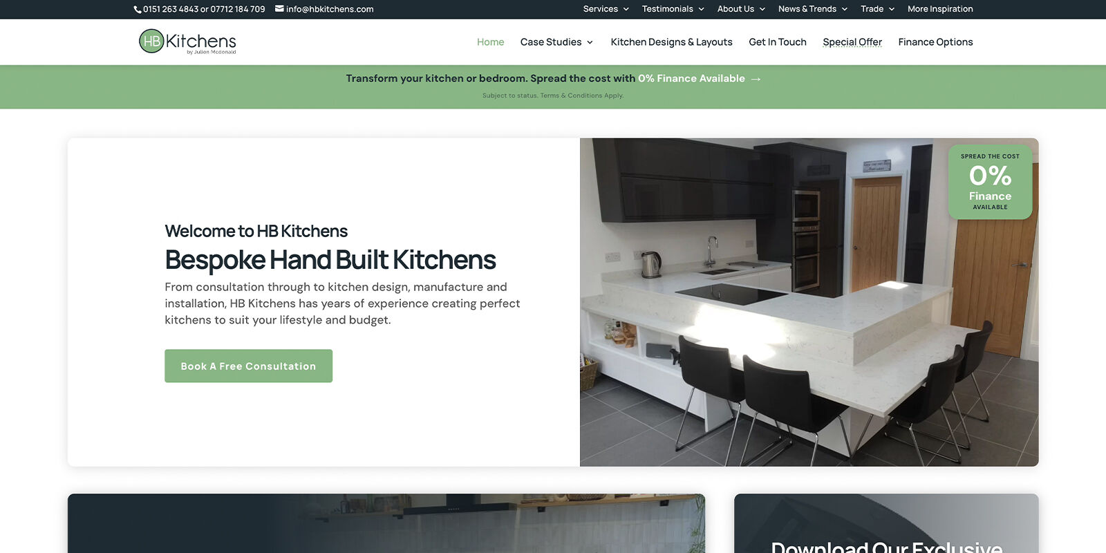 HB Kitchens marketing website