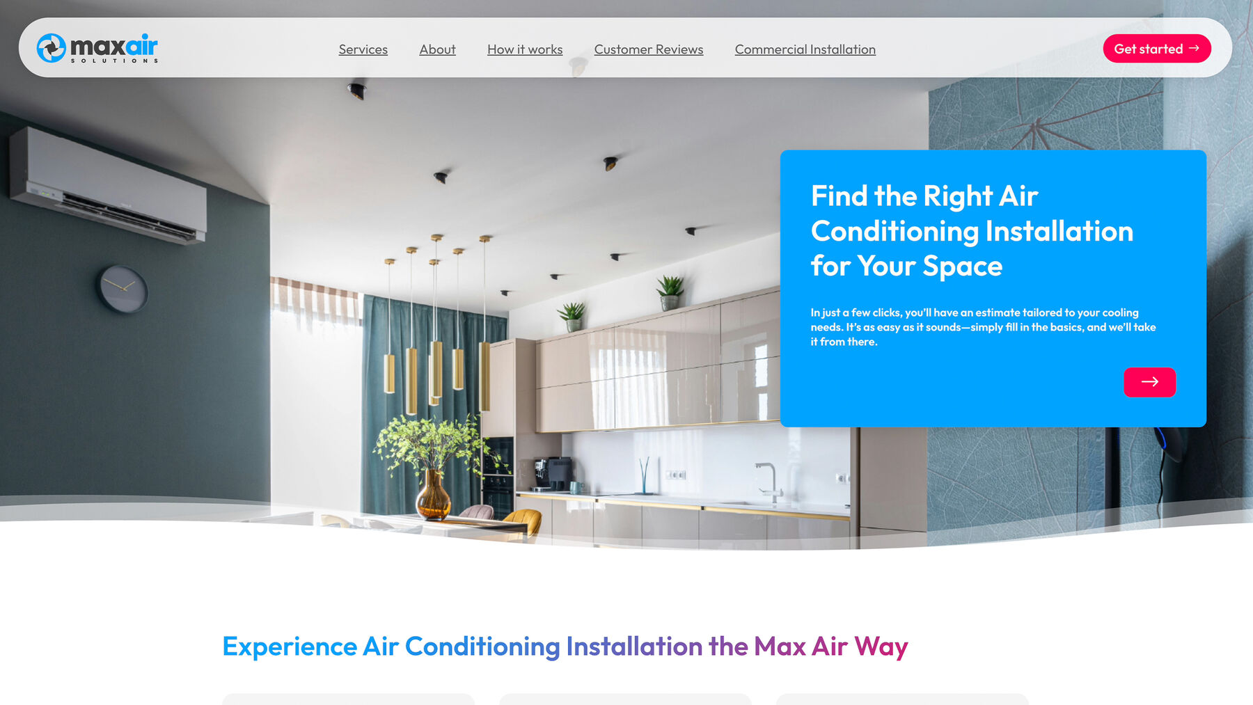 Maxair Solutions marketing website homepage