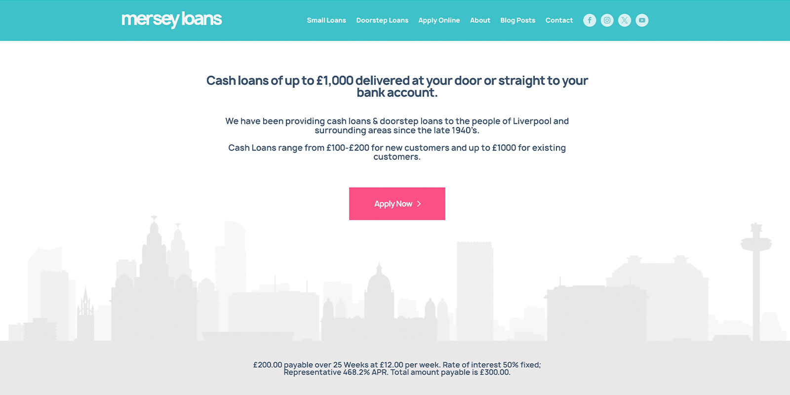 Mersey Loans marketing website