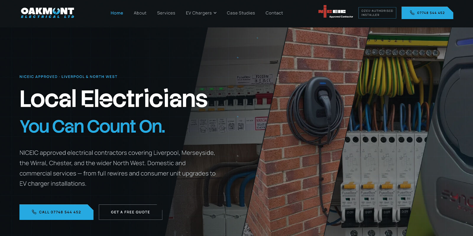Oakmont Electrical marketing website
