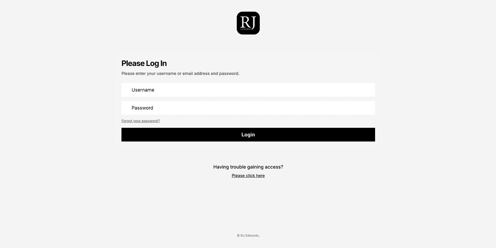 RJ Edwards custom web app