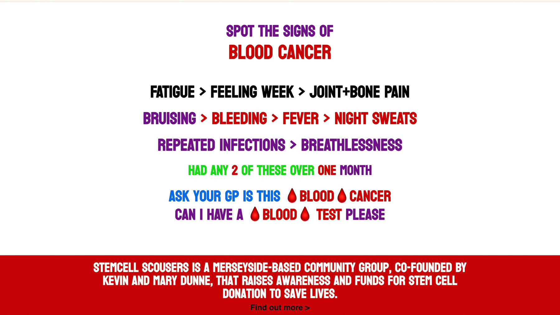 #STEMCELLSCOUSERS blood cancer awareness page